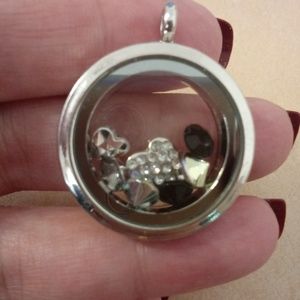 Floating Charm Pendant With Embellishments